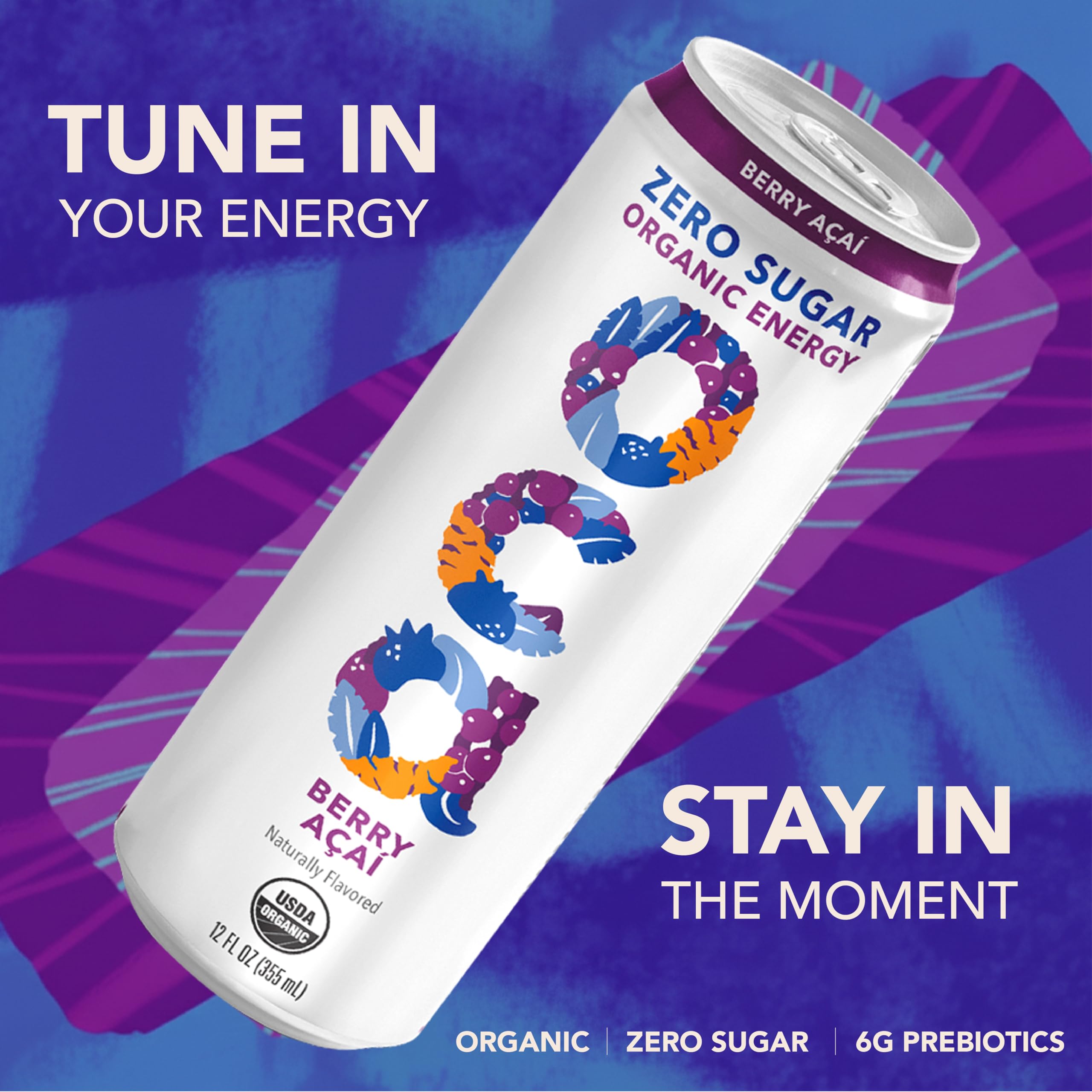 Amazon.com : OCA ZERO Berry Acai, Organic energy drink, zero sugar
