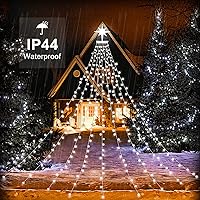 Vista 4 de Tira de luces con estrella para decoración de Navidad, luces de cadena para exteriores, 320 LED de 16.4 pies para adorno de árbol de Navidad
