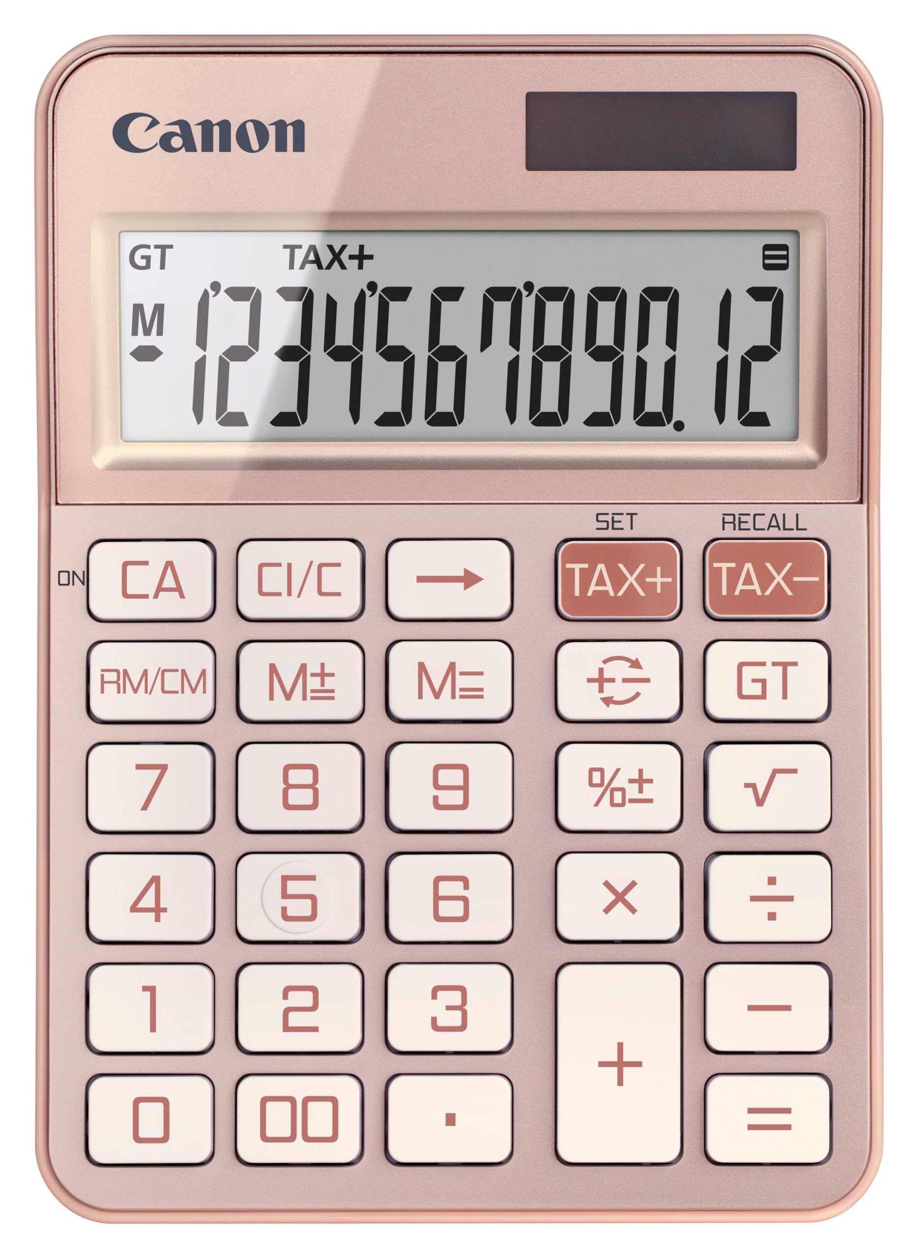 Canon KS-125KB-RG, Scientific Calculator, Suitable for School and Business, Dual Power Battery, Tax Calculations and Grand Total Function, Large Upright Angled Display