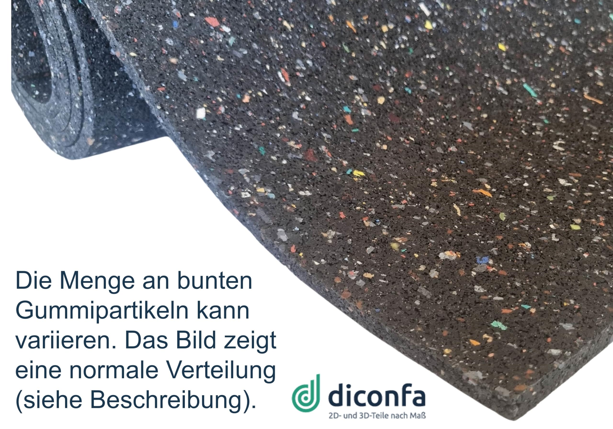 diconfa Bautenschutzmatte 1000mm 100cm 1m BREIT - 3 bis 20mm DICK - 0,05 bis 10m LANG - Auswahl: 1600mm 160cm 1,6m LANG, 6mm STARK - Gummimatte Antirutsch-Matte Fall-Schutzmatte Schall-Isolation