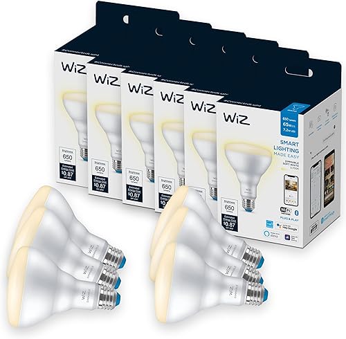 Miniatura 8 de WiZ - Bombilla inteligente LED blanca ajustable BR30 de 65 W, paquete de 1, E26, para interiores, se conecta a tu Wi-Fi existente, controla con voz
