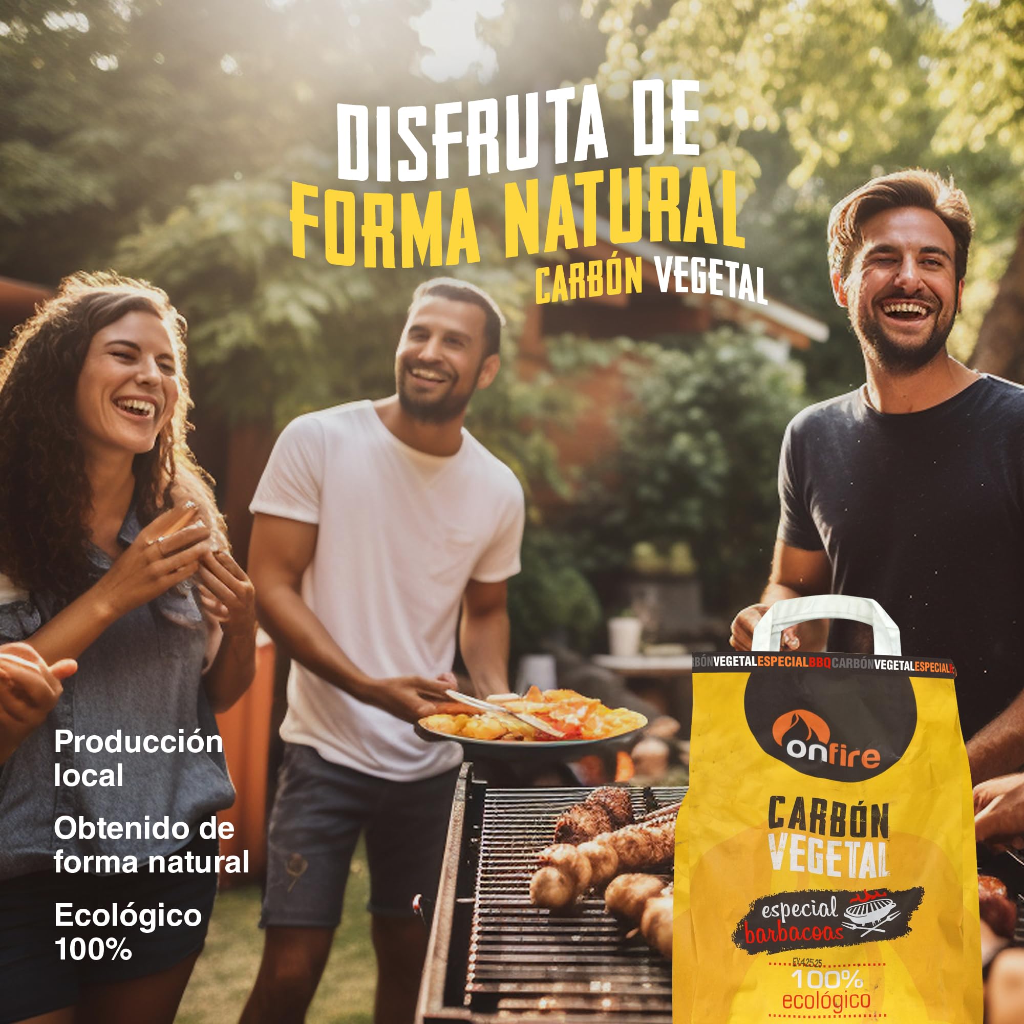 FLOWER Carbon Barbacoa Vegetal 100% Natural 12 KG | Carbón Barbacoas, Parrilas y Chimeneas Sin Humo, Sin Aditivos Químicos Ni Minerales | Alto Poder Calorífico | Encendido Rápido y Fácil (12 KG)