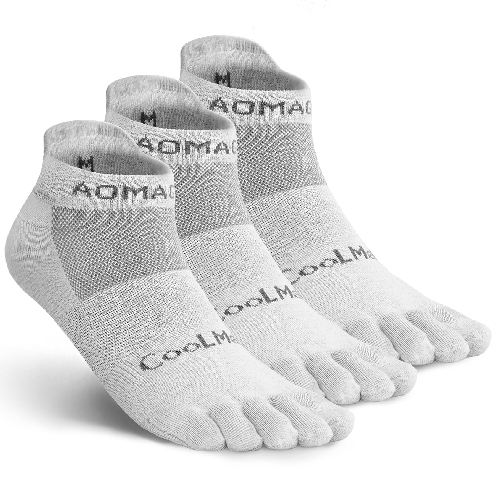 Toe Socks for Men and Women Athletic Running Coolmax Five Finger Ankle/Quarter Socks Breathable Lightweight, 3 Pairs