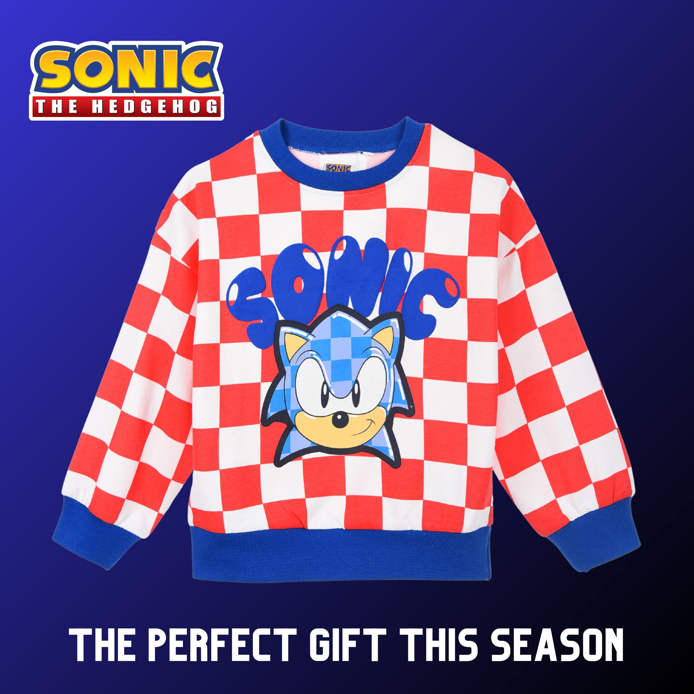 Sonic The Hedgehog Felpa per Ragazzi, Maglione Felpa in Cotone Regalo per Bambino, Taglie 4 ai 12 Anni
