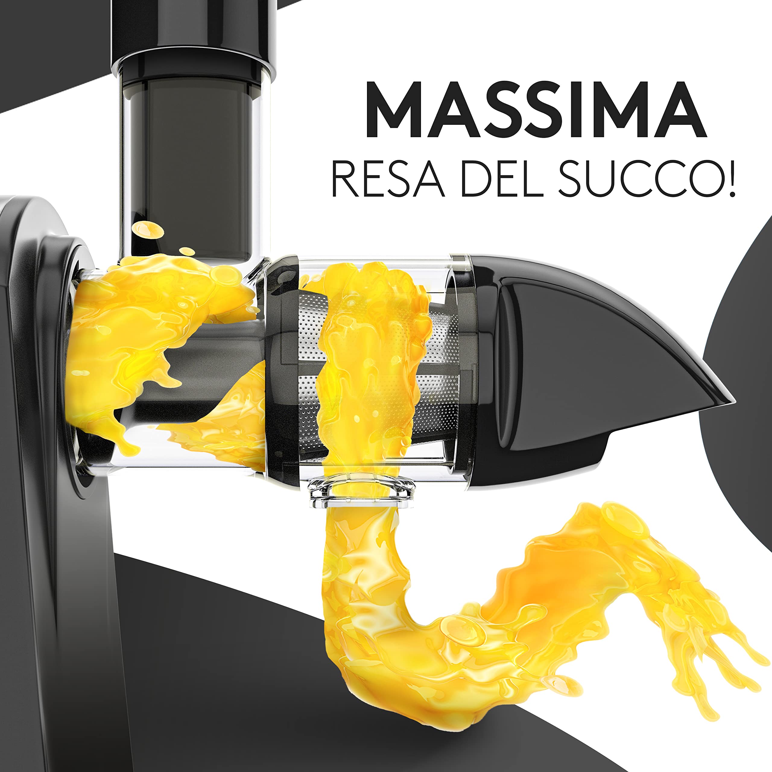 Vandenberg [L'ORIGINALE] - Slow Juicer - Spremiagrumi per frutta e verdura - [150 W] Spremiagrumi amico delle vitamine con funzione di inversione Include una spazzola per la pulizia - Senza BPA