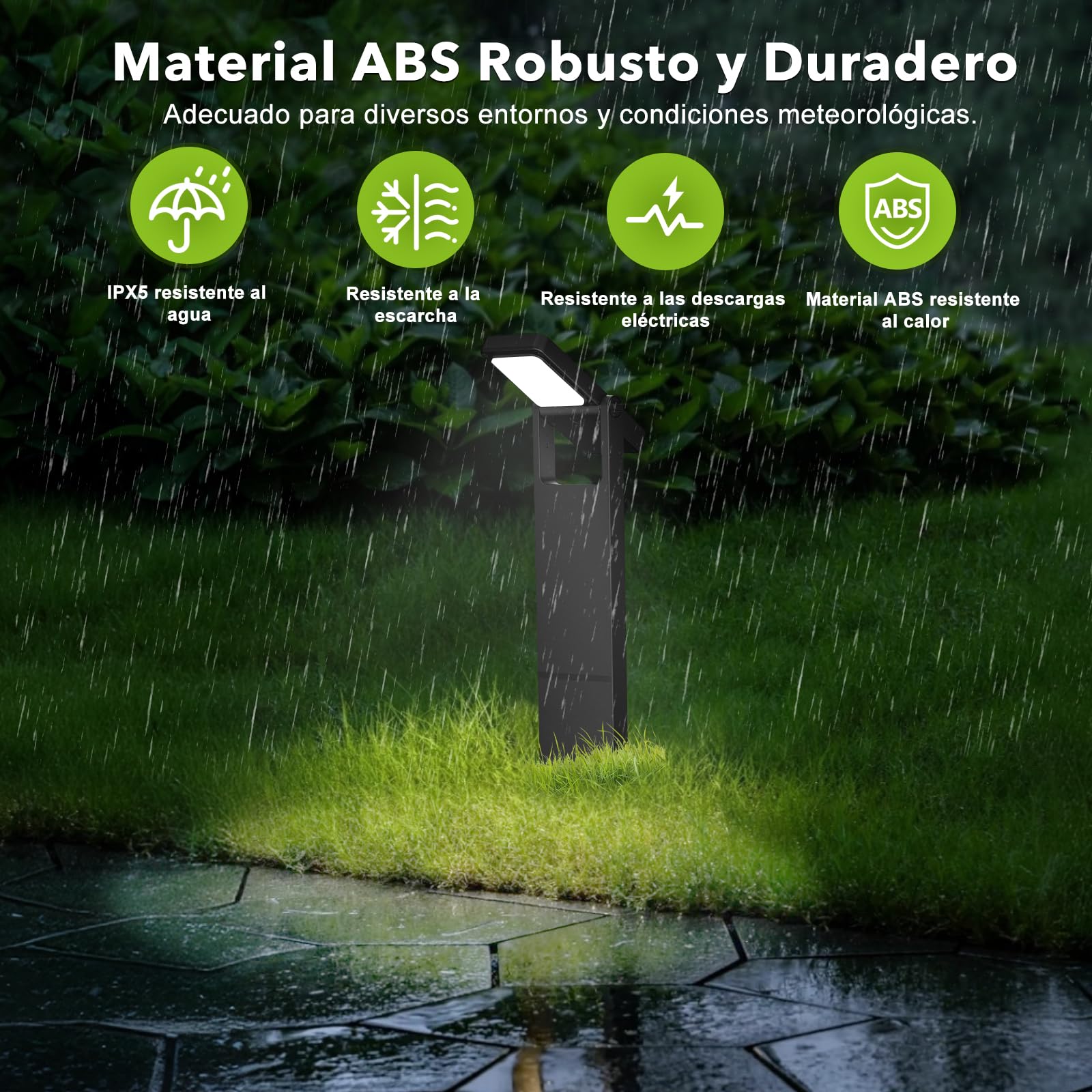 OUSFOT Lampara Solar Exterior 6 Piezas 40 LED, Focos Solares para Exterior con Dos Niveles de Luminosidad, Resistente al Agua IP65, Poste de Iluminación Exterior para Jardín, Patio, Entrada, Camino