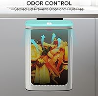 Vista 6 de 2.11Gallon 8L Carbon Steel Trash Can Door Compost Bin Wall Mounted 2 Ways Sliding Lid Compost Bin Countertop Kitchen Hanging Cabinet Door Trash Bin