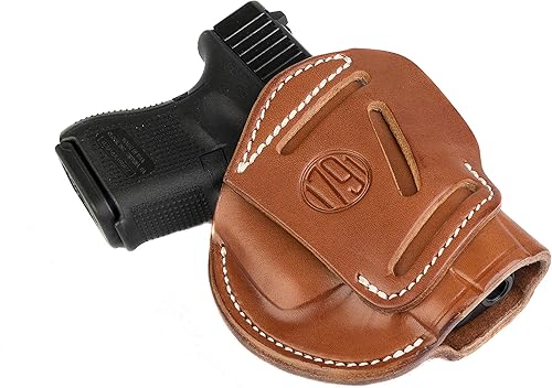 Miniatura 3 de 1791 GunLeather 3-Way Glock 26 Holster - OWB CCW Holster Ambidextrous - Right or Left Handed Leather Gun Holster - Fits Glock 25, 26, 27, 29, 30,