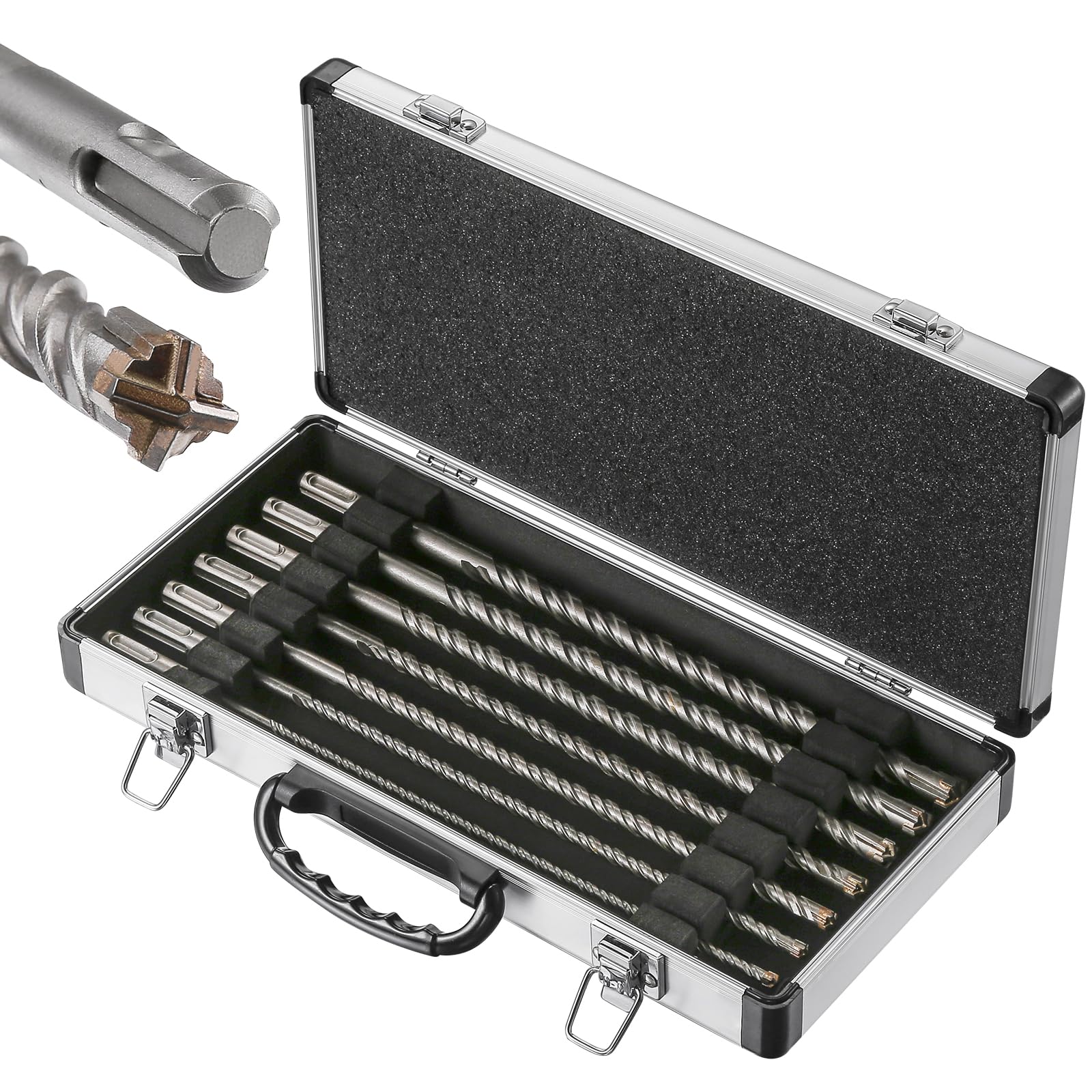 Photo 1 of ***STOCK PHOTO FOR REFERENCE ONLY*** 
Wensilon Set 12inch Concrete Drill Bit kit Cross-Type Double Thread Carbide Material Suitable for Concrete, Brick, Cement Walls, Stone, Hammer Drill Bits for Concrete