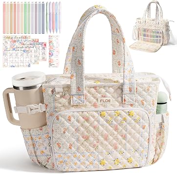Large Bible Tote Bag for Women Bible Cover Case, Quilted Church Tote Bags