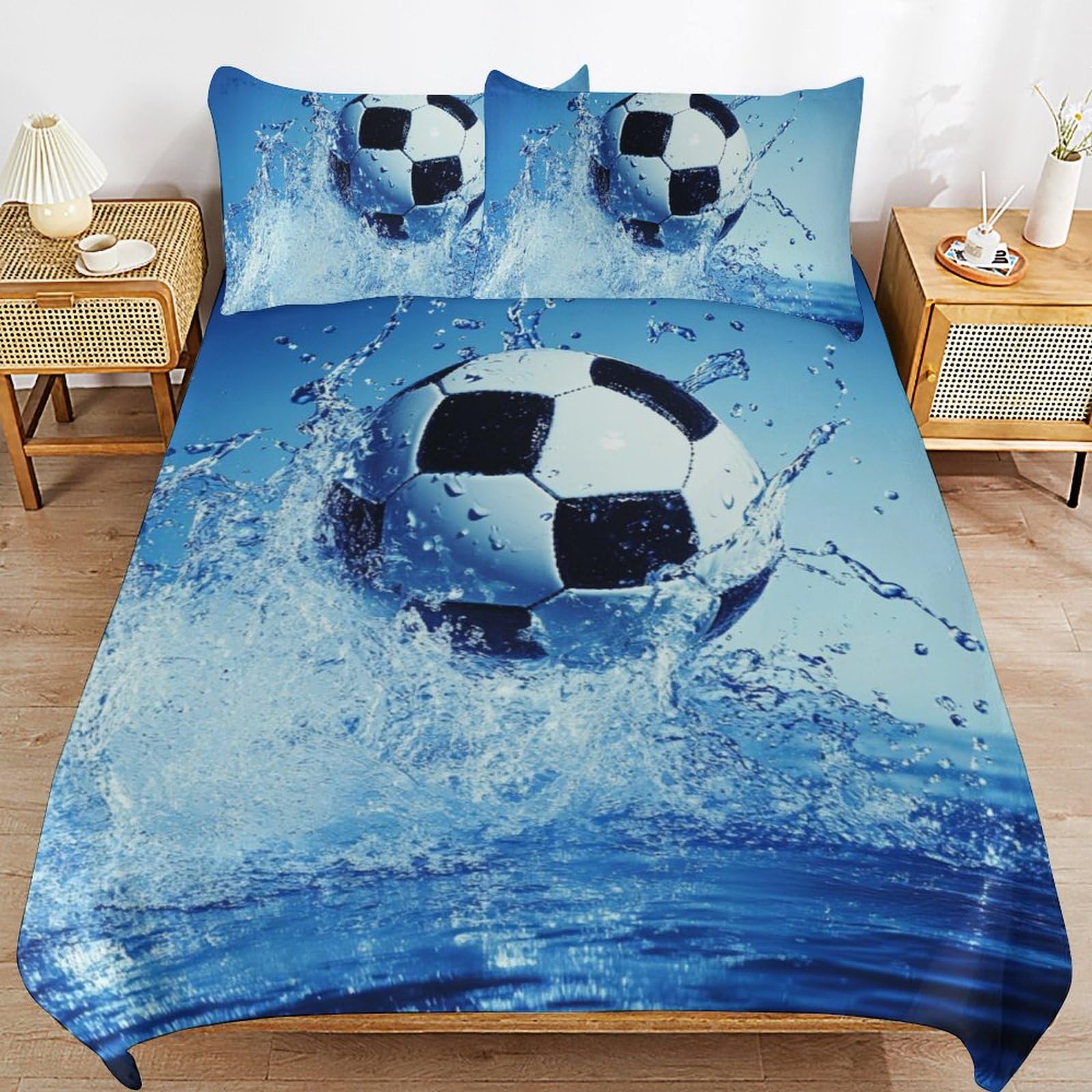 Housse de couette 135 x 200 cm en microfibre premium au toucher soie durable