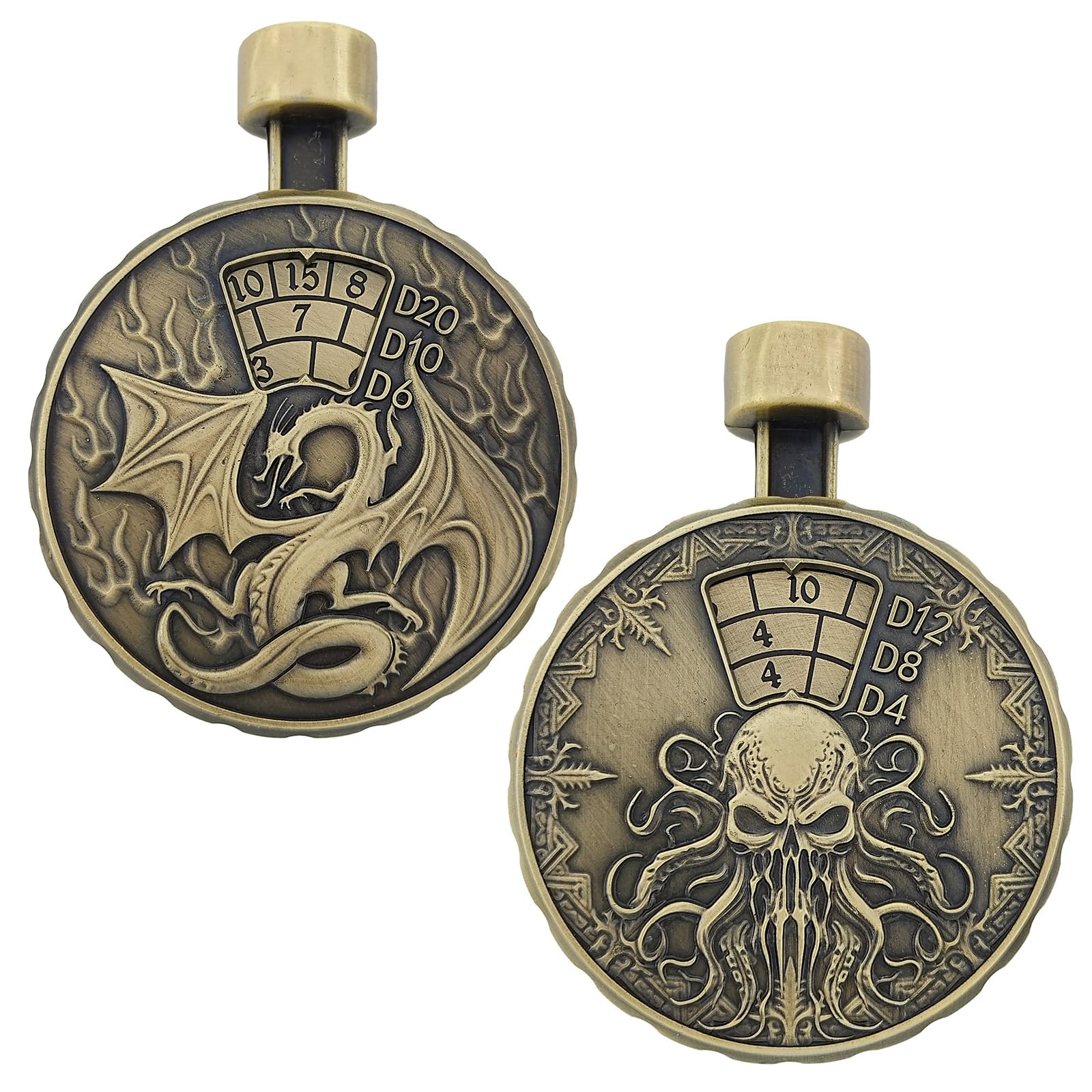 Epic Forge -Orologio da tasca Spinner Dice - Oro antico