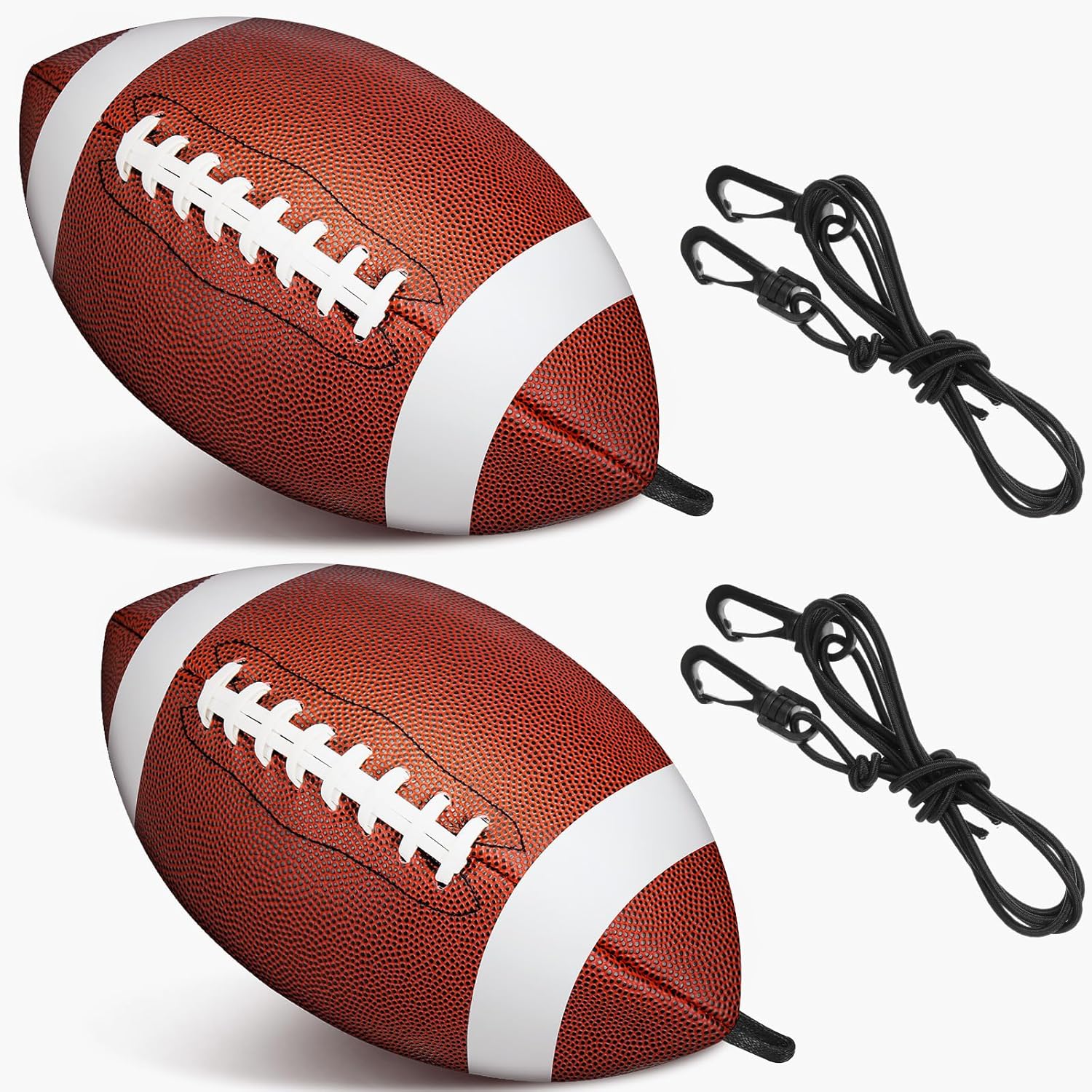 Liliful 2 Pcs Throw Football Trainer with Rope Official Size 9 Composite Leather