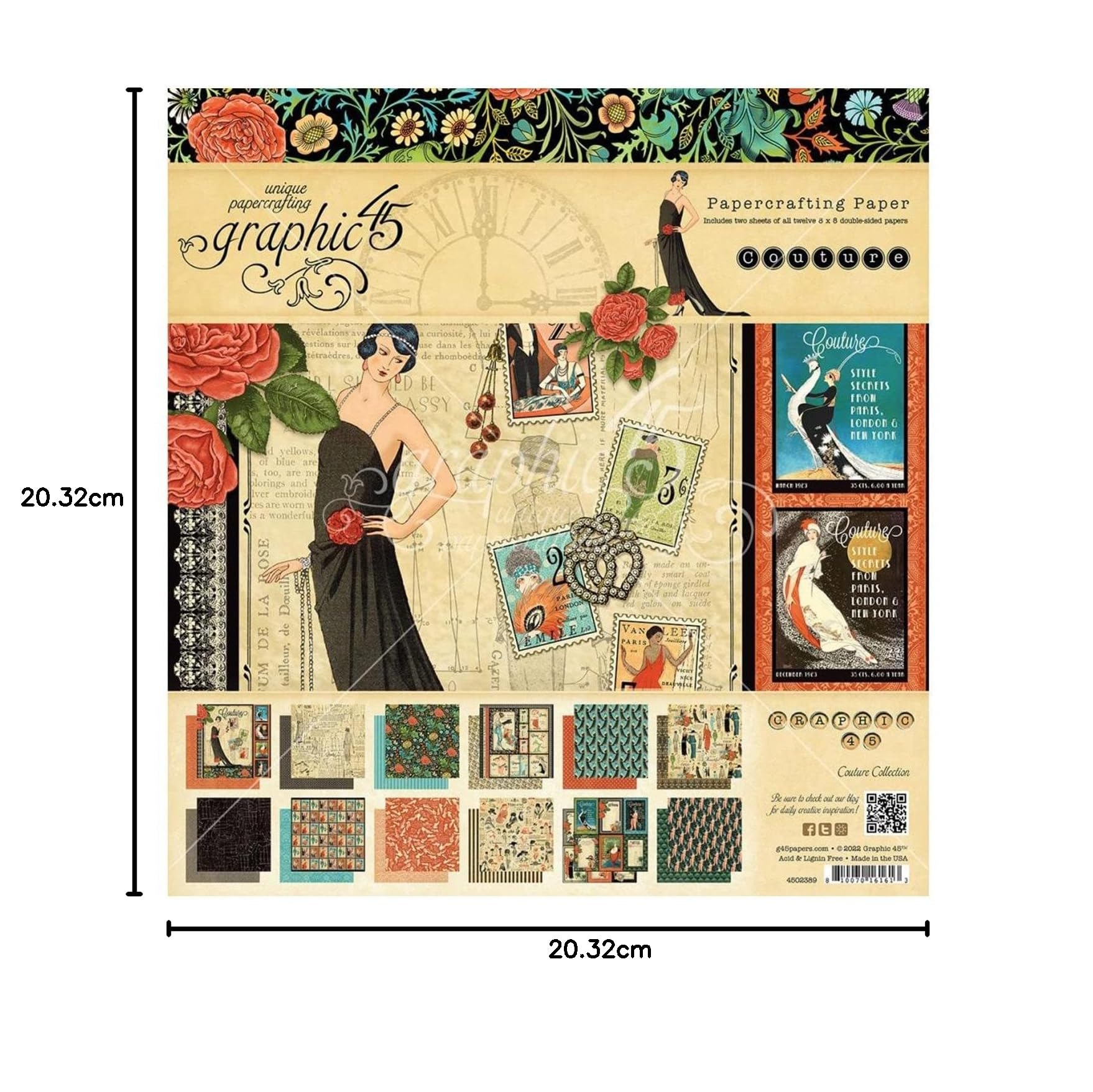 Graphic 45 Double-Sided Paper Pad 8"X8" 24/Pkg-Well Groomed