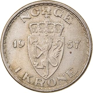 1953-1957 1 Norwegian Krone Minted Under Haakon VII of Norway. 1 Krone Graded By Seller Circulated Condition