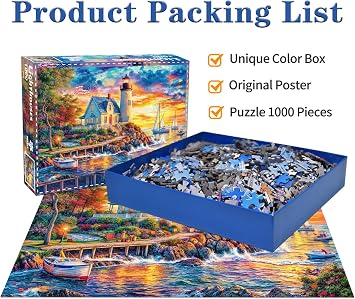 Puzzles 1000 Pieces for Adults Jigsaw Puzzles for adults 1000 Piece Puzzle Educational Games -Lighthouses- Beautiful Decoration Puzzle