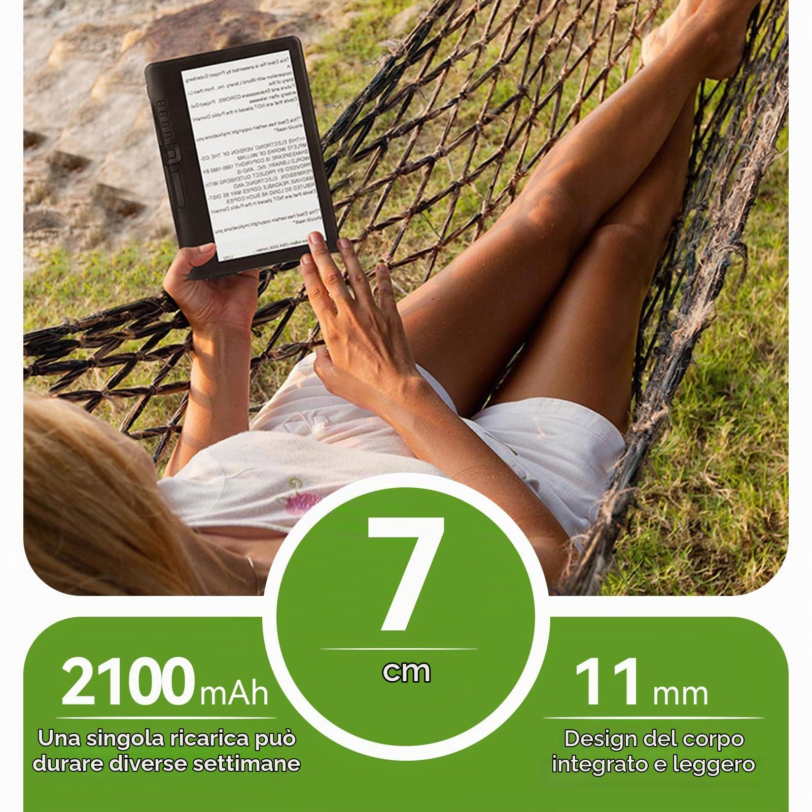 Lettore di ebook Portatile, dispositivi di Lettura di Libri digitali elettronici da 7 Pollici con Display di risoluzione Supporta la Scheda TF per la Lettura(#2)