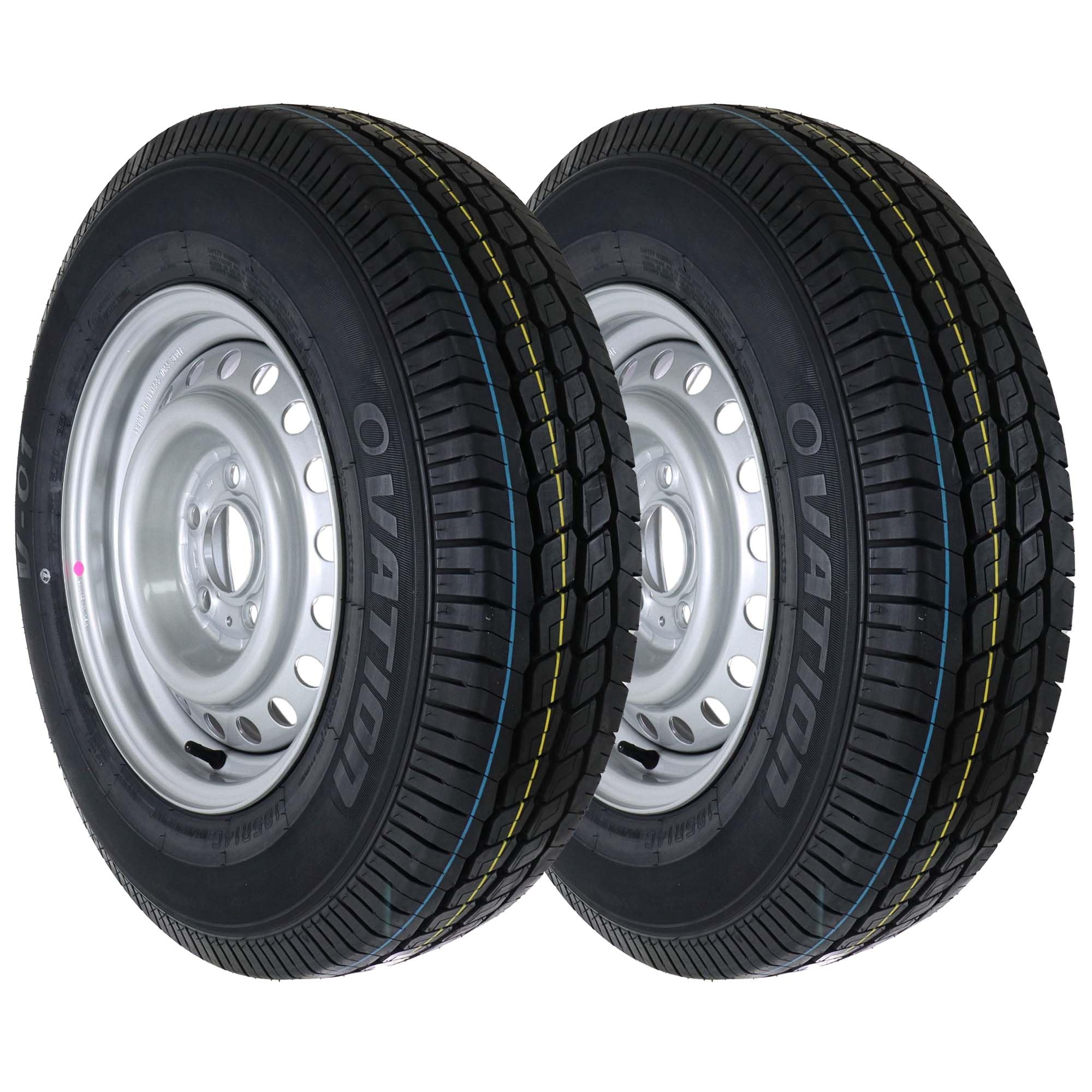 The Drive 2 Kompletträder für Anhänger 185R14 C 104/102N M+S auf 5,5Jx14H2 Felge 5x112 ET30 | Reifen | Rad | Wohnwagen | Reifen mit Felge