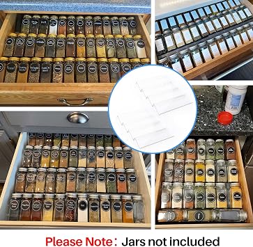 MIUKAA Clear Acrylic Spice Drawer Organizer, 4 Tier- 2 Set Expandable From 13