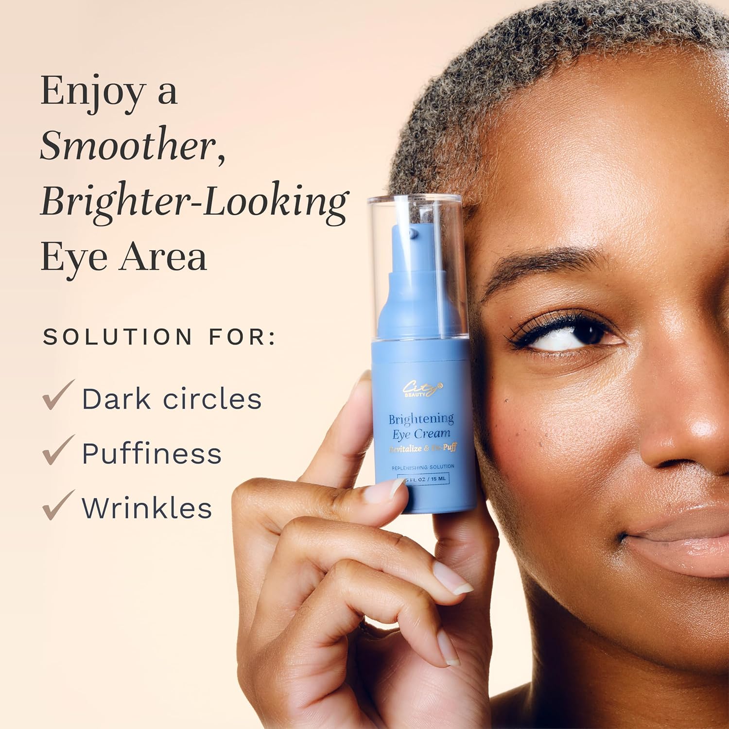 City Beauty Brightening Eye Cream for Under Eye Dark Circles Puffiness Wrinkles - Anti-Aging Under Eye Treatment - Reduces Bags Fine Lines - Hydrating Firming Night Eye Cream For Women 0.5 Fl Oz - Image 2