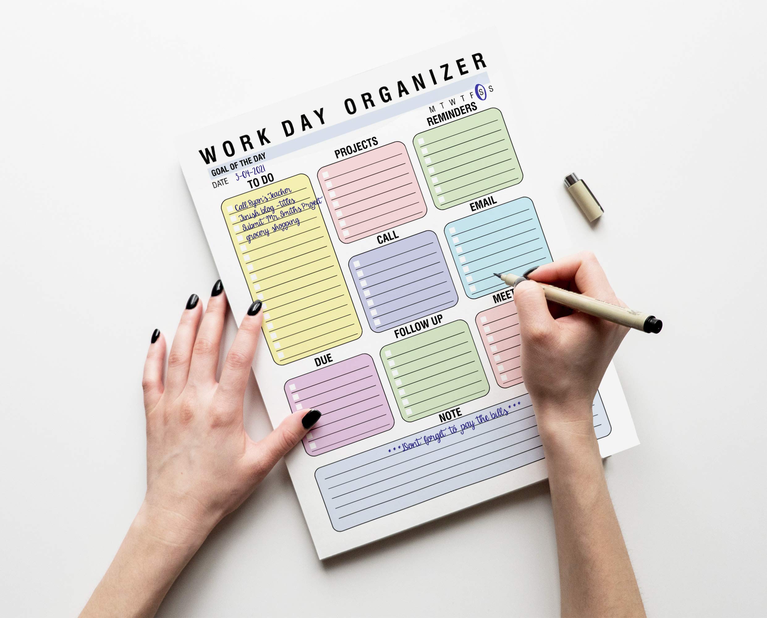 Lavoro Quotidiano Calendario del Pianificatore di Agenda Organizer, Casa-E Lavoro D'Ufficio Journal-50 Pagine Aggiornate per Lacrima per Task per Tutti I Giorni al Largo Notepad- Notes
