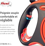 flexi Xtreme M Tape 5 m black/orange, retractable leash for dogs up to 35 kg - 6