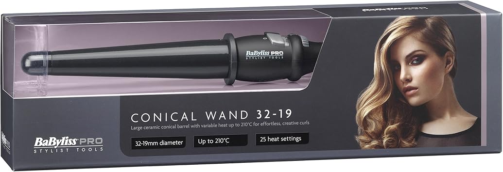 BaByliss Pro Conical Wand - Black 32-19mm Wide Barrel