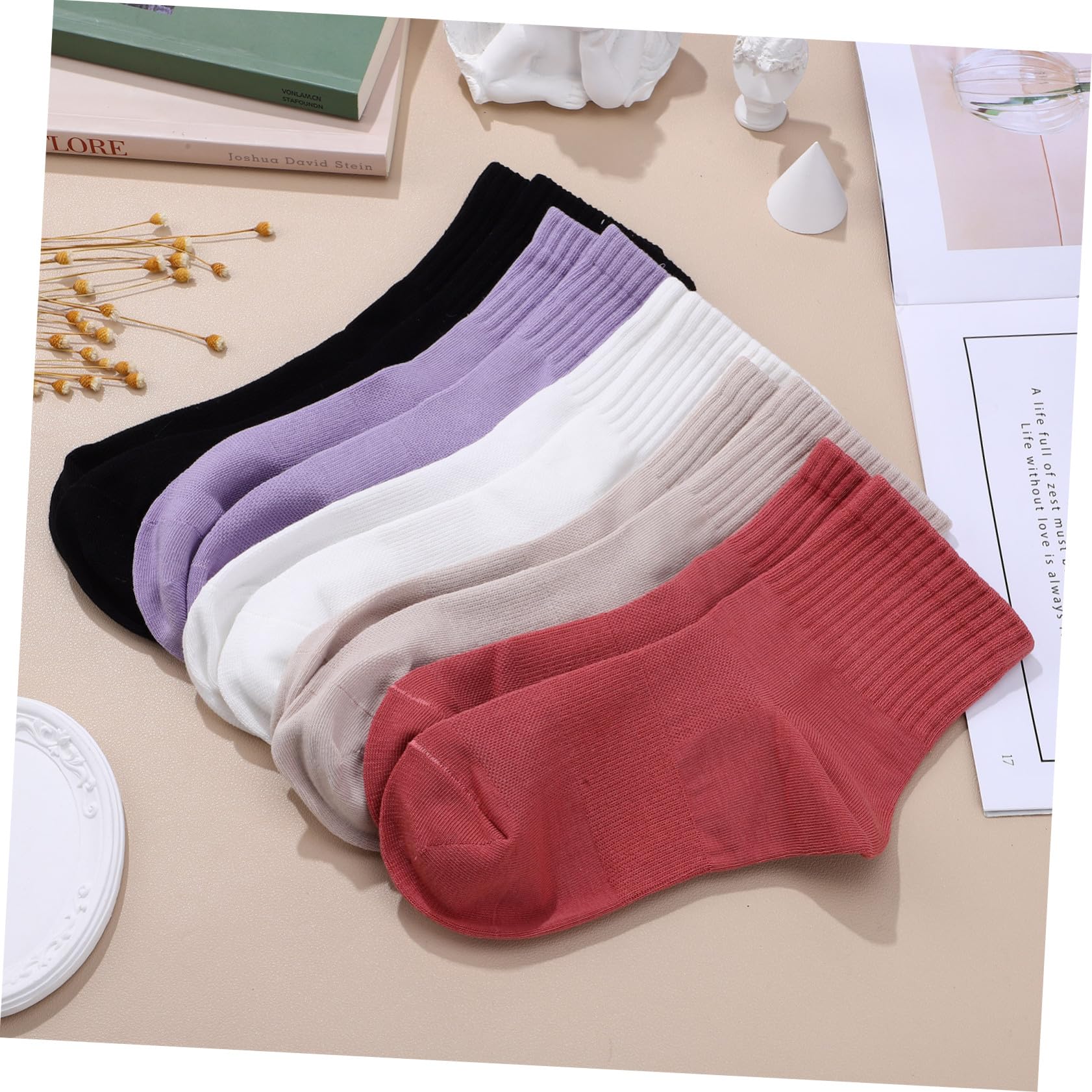 Mipcase 10pares Calcetines de Algodón para Mujer Altos Deportivos Acolchados para Botas para Correr para Senderismo para Uso Diario y Casual