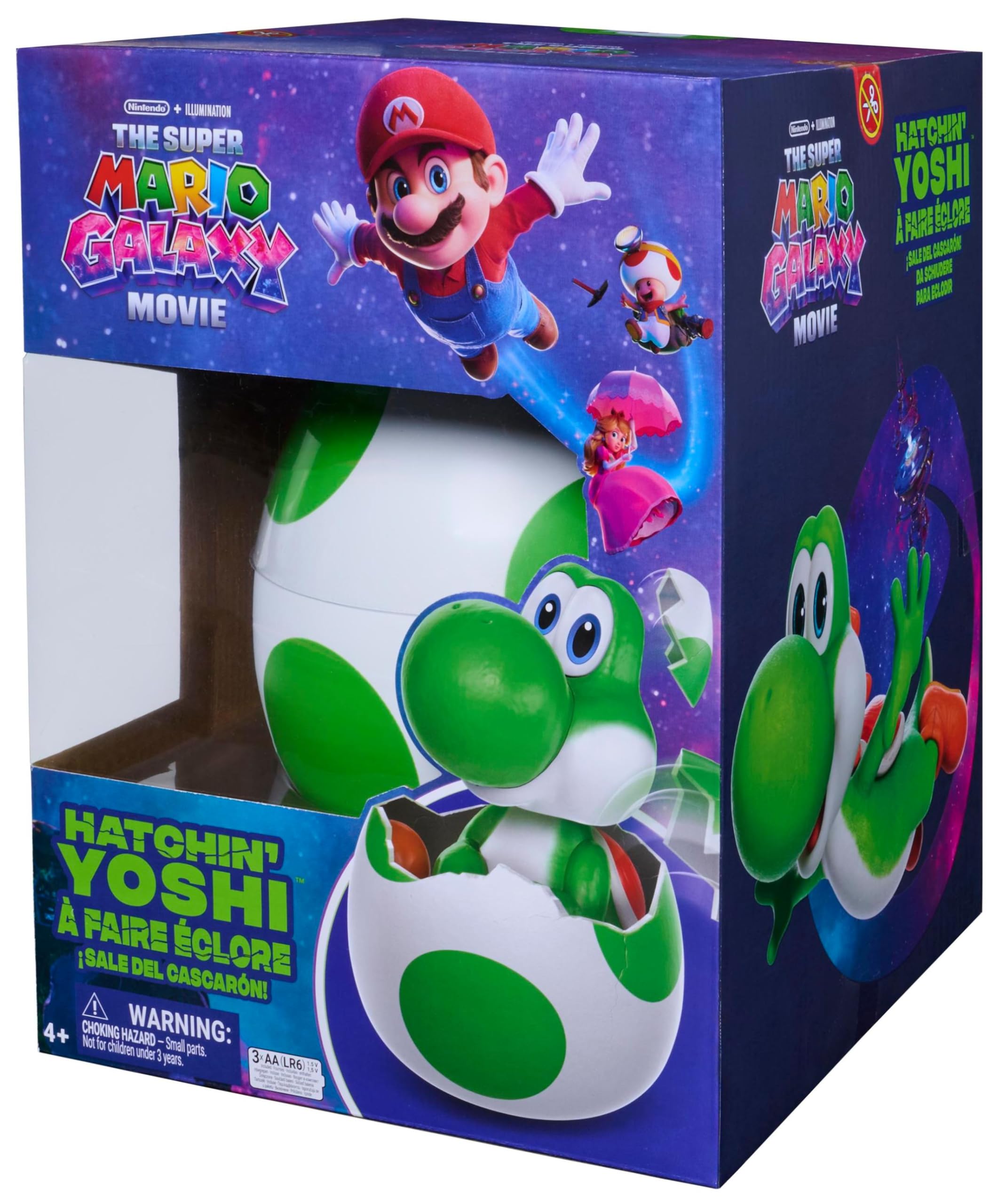 Super Mario Galaxy Movie Hatchin' Yoshi im Ei, ab 4 Jahren | Schlüpft selbst aus dem Ei | Spricht & antwortet | Licht & Sound | Reagiert auf Berührungen | Interaktive Sammelfigur