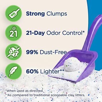 Ultra Clumping Micro Crystals Premium Cat Litter - Dust Free, Soft on Paws, Fragrance Free - 15 Lbs. Total (3pk of 5 Lbs.)