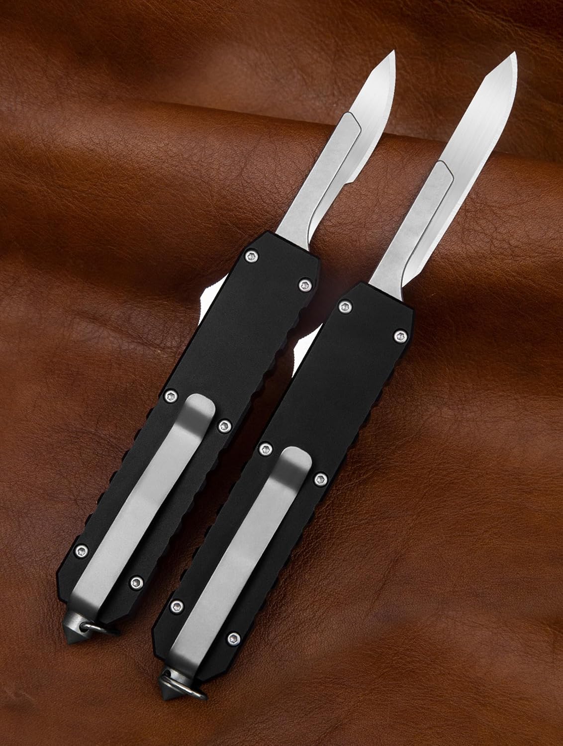 TQ38 Aluminium Alloy Scalpel Pocket Knife with Clip, Small EDC Telescopic Retractable Box Cutter 20pcs Carbon Steel Blades Box Cutter, Precision Craft DIY Knife for Office Home Arts