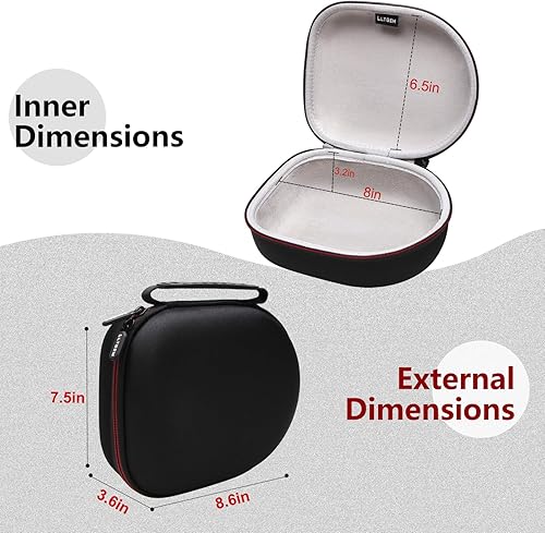 Miniatura 2 de LTGEM Funda de viaje para auriculares de tamaño completo para Sony, Behringer, Audio-Technica, Philips, Xo Vision, Bose, Photive, Beats, Maxell,
