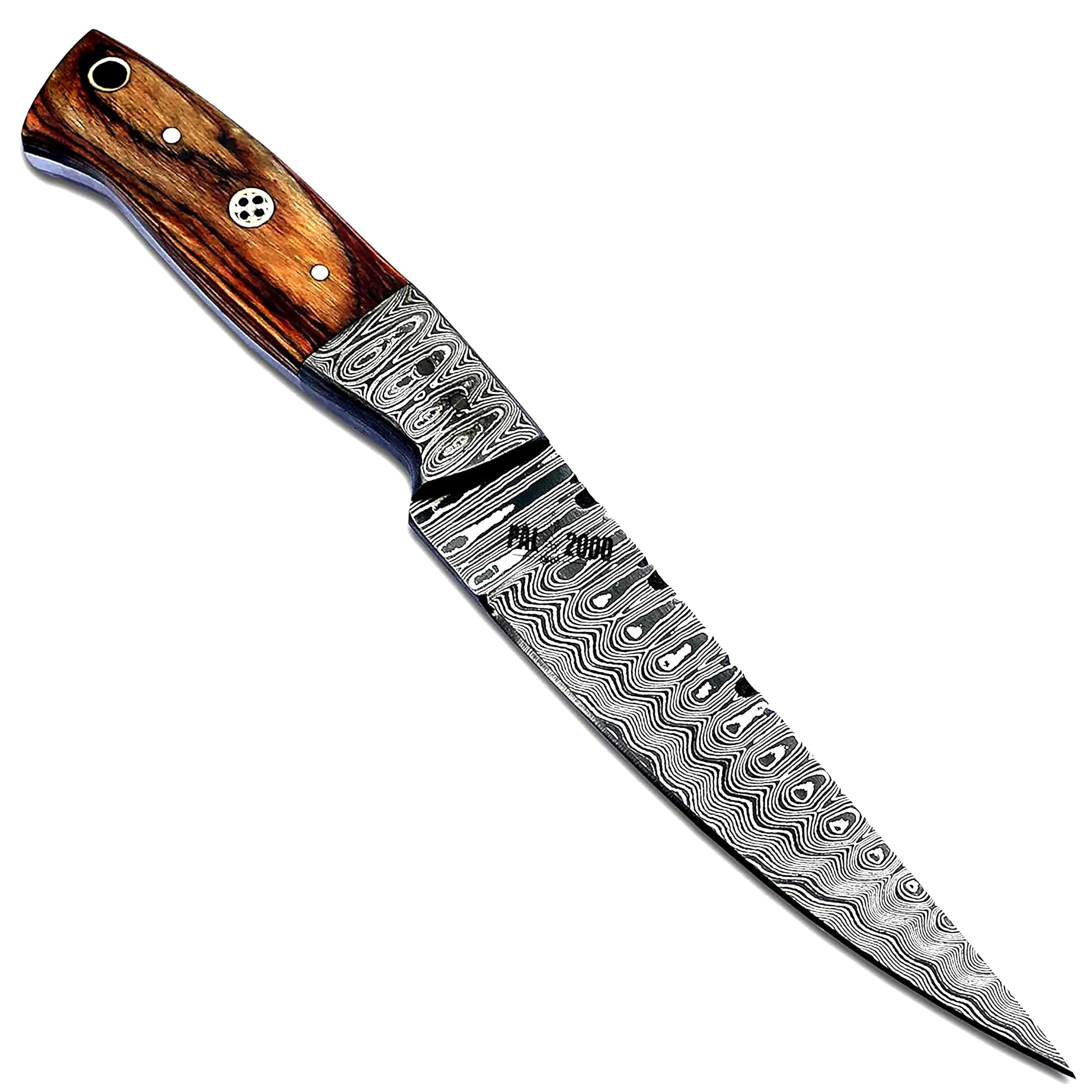 Coltello in Acciaio Damasco fatto a mano Personalizzato con Fodero 6005