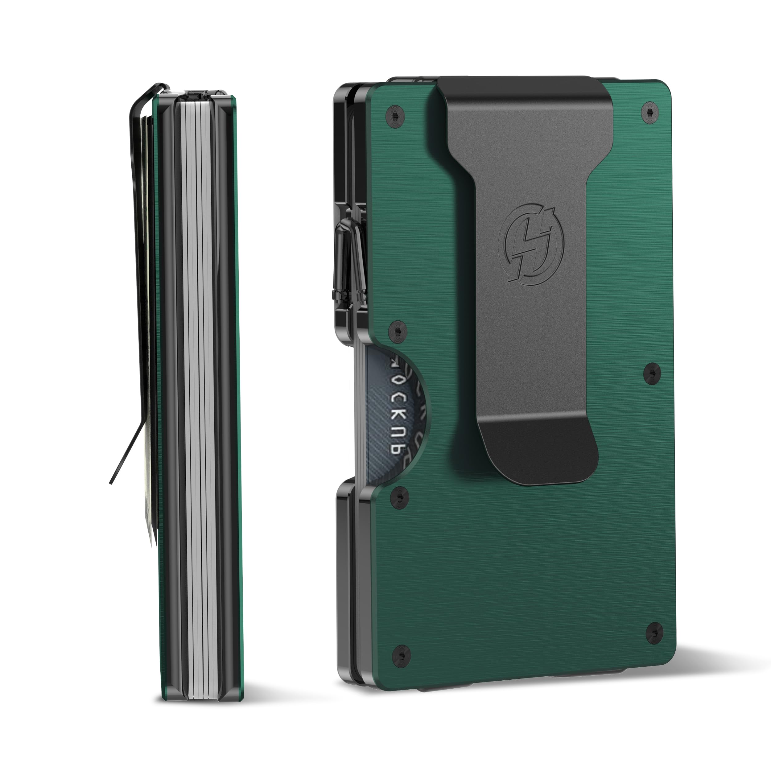 Hansuby Wallet for Men, Minimalist Metal Wallets with Money Clip Removable, Slim Aluminum Card Holder, Front Pocket RFID Blocking Card Case, Mens Team