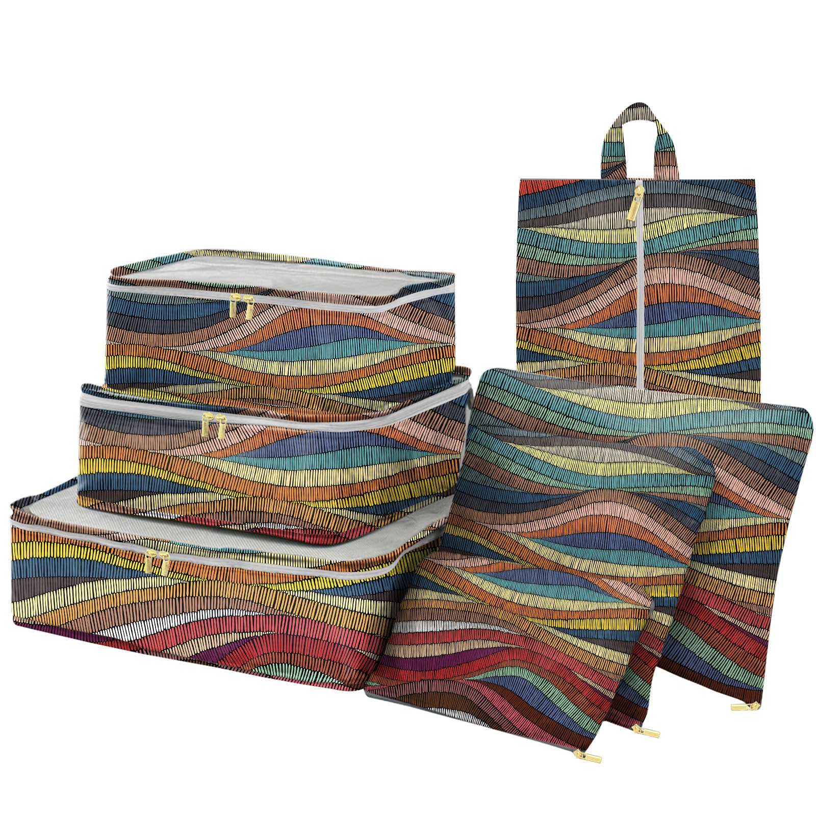 7 Set Packing Cubes Travel Luggage Organizers for Suitcase Travel Accessories with Shoe Bag for Girls Women Aesthetic