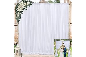 Wedding Backdrop 10x10ft White Backdrop Curtain for Parties