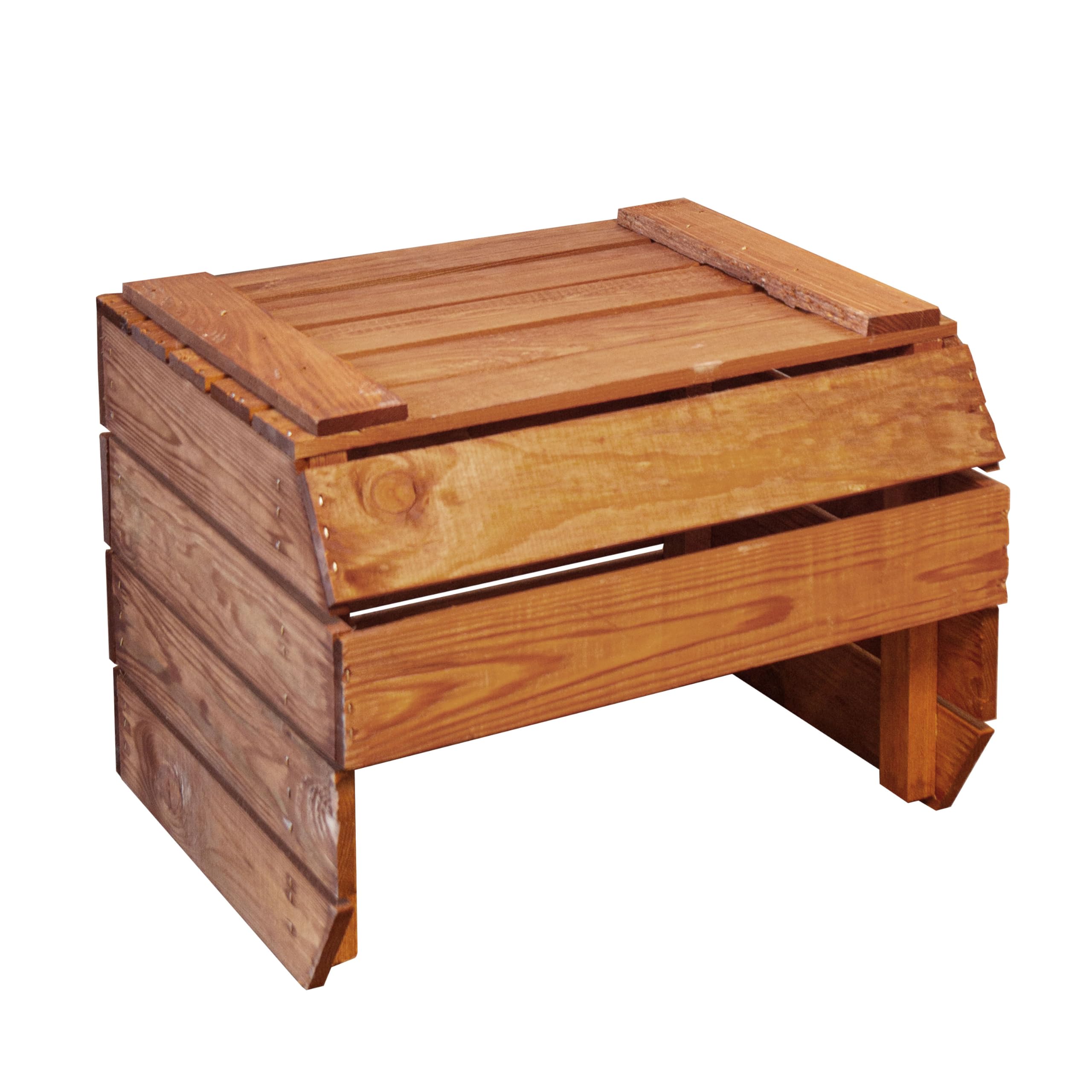 Kistenkolli Altes Land Regalkiste Olaf Kartoffelsteige 40x33x30 cm Gemüsekiste Obsthorde Gemüsekorb Obstschale Weinkiste Obstkiste Apfelkiste Holzkiste Küchenregal (3er Set Ocker)