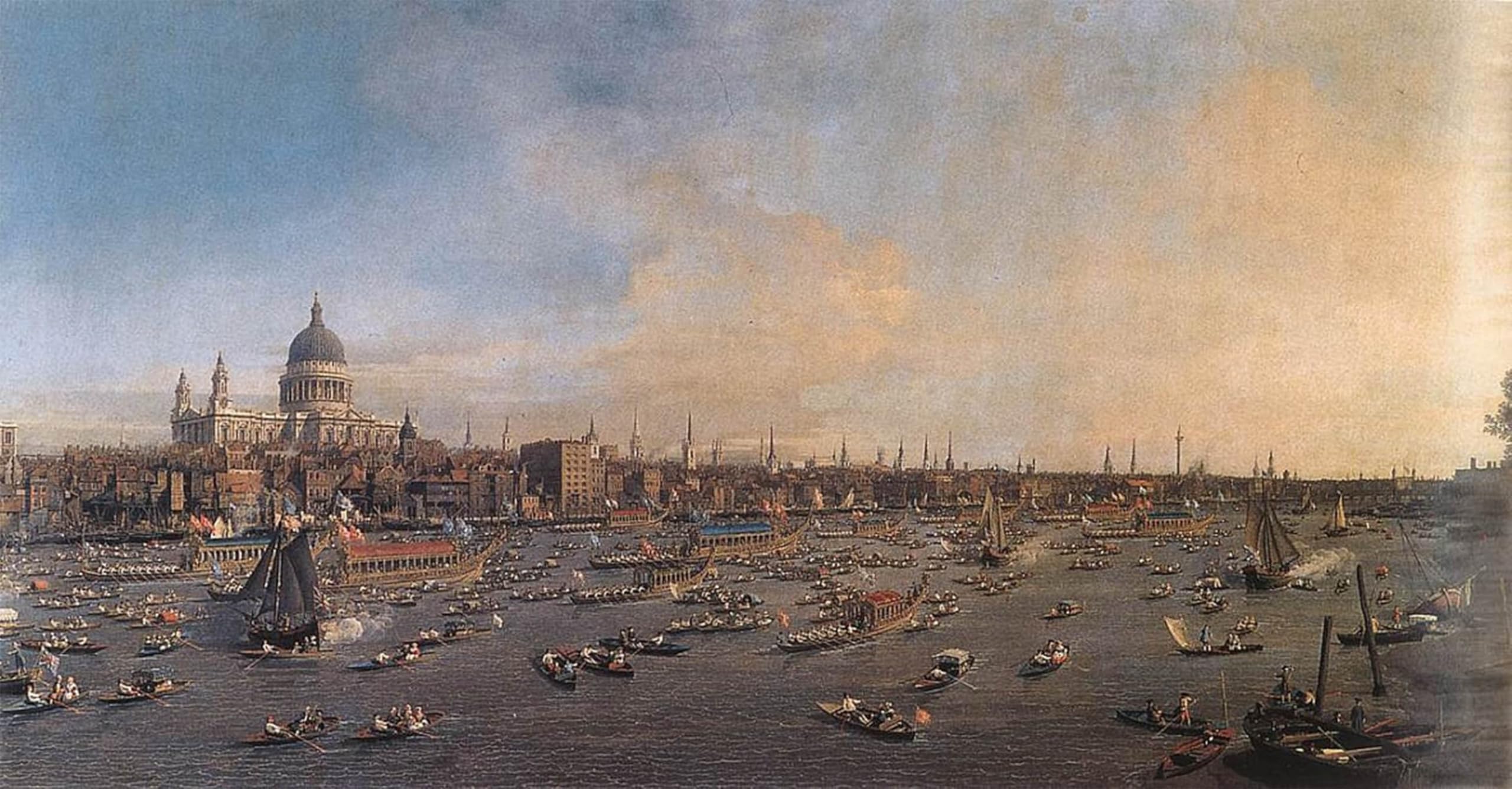 POSTERIIk Famous Animal Posters Vintage Picture The River Thames with St. Pauls Cathedral on Lord Mayors Day by Antonio Canal Modern Wall Decor for Home Decor 60x90cm