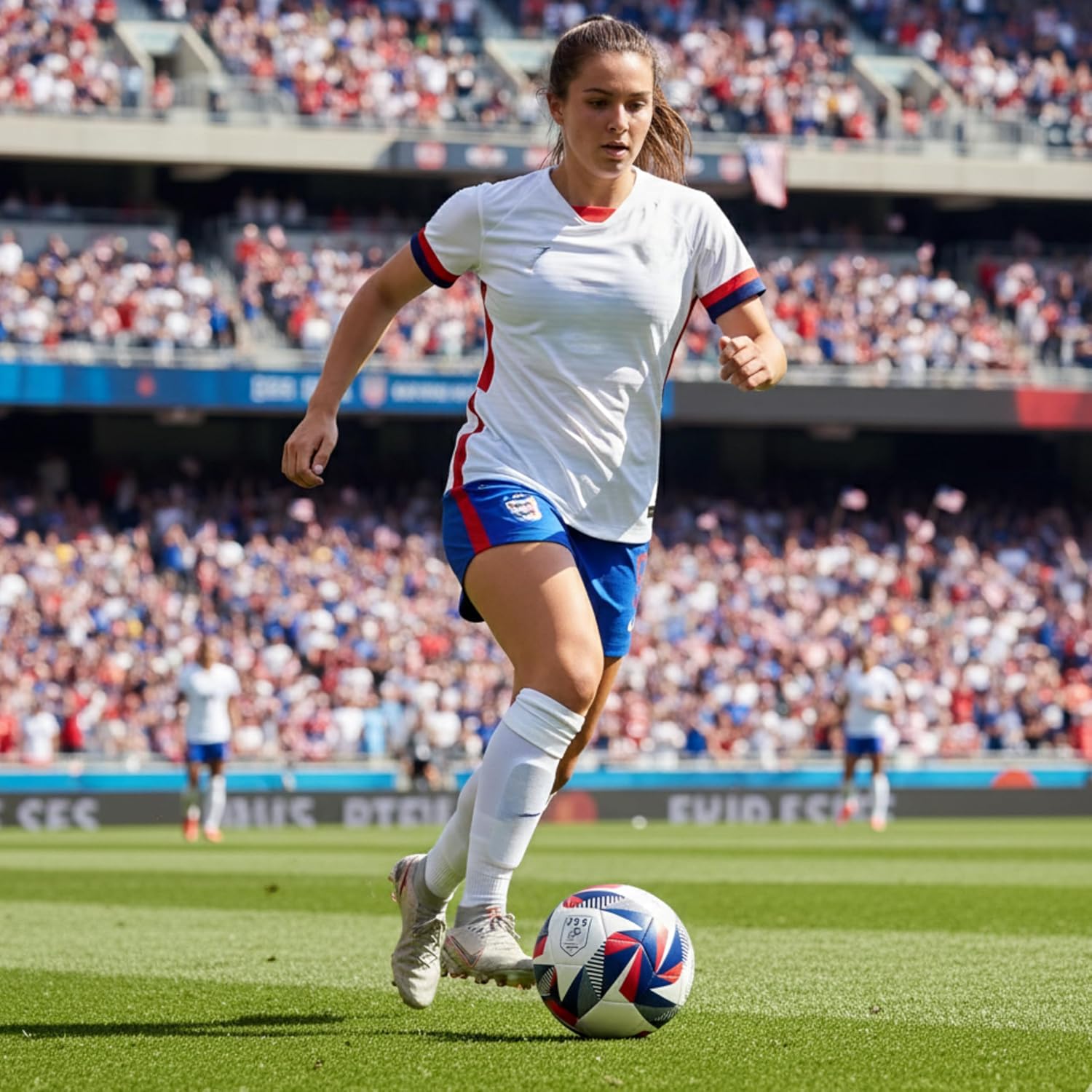 GX USA Soccer Balls Size 5 for Youth and Adults, Durable Size 5 Soccer Game Ball for Training and Matches, Premium Soft Touch Toddler Soccer Ball Style for Recreational Play White/Red/Blue - Image 3