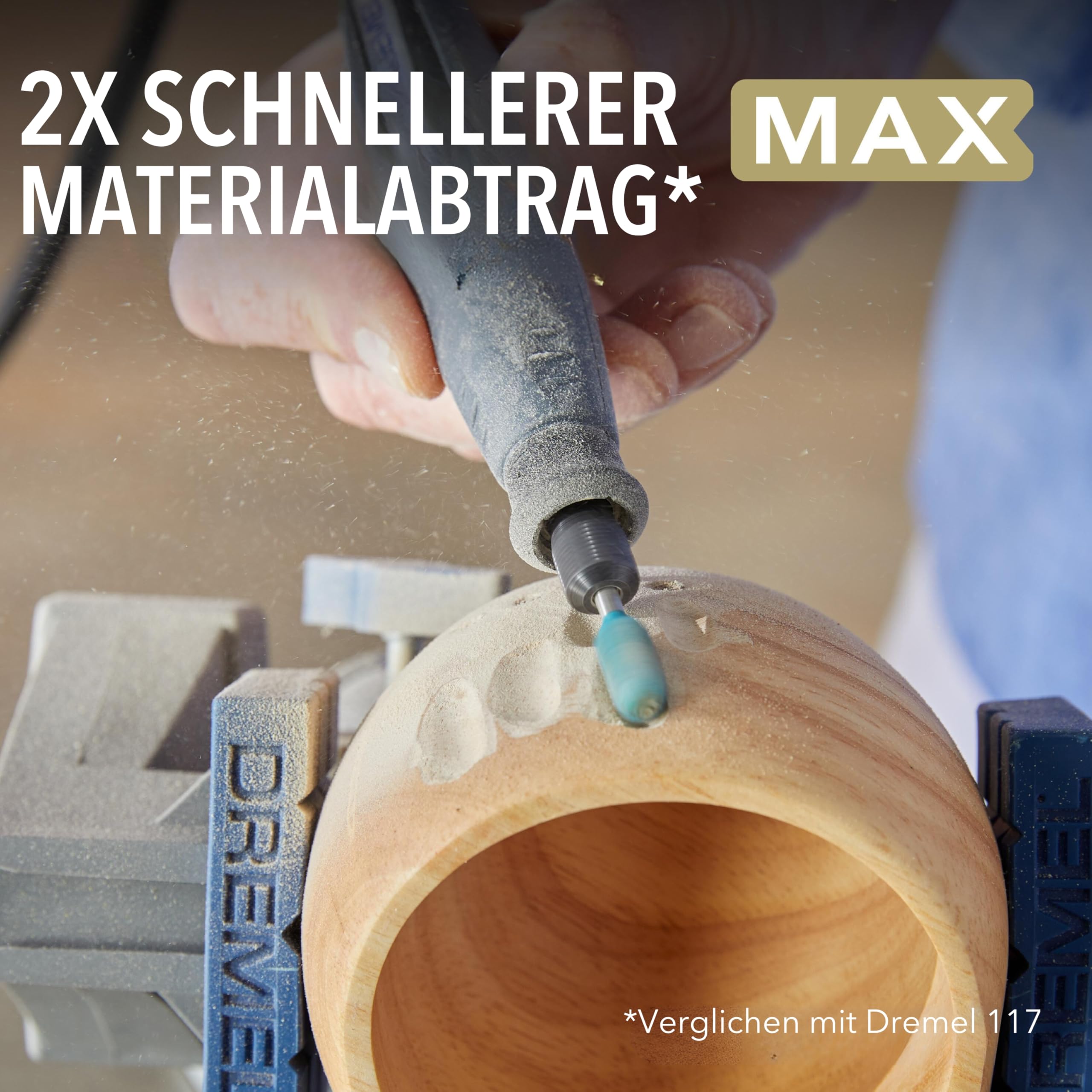 Dremel MAX High Performance Power Carving Bit (9954), Material Edelstahl, 7,9 mm Durchmesser "Kugelkopf" zum Schnitzen in Holz, Kunststoff, EVA-Schaum und Gummi. Teil der Dremel MAX Life
