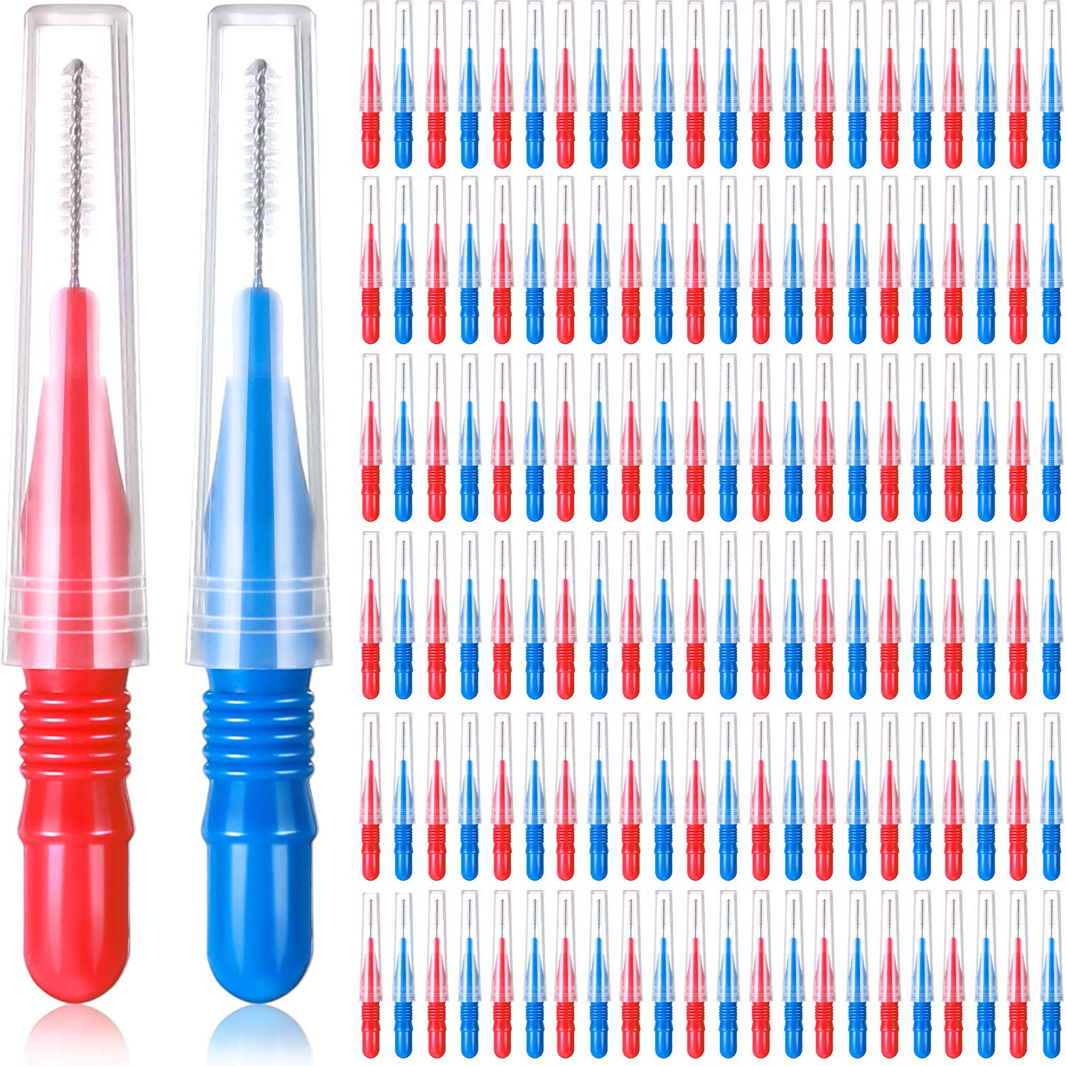 Boao 150 Pieces Interdental Brush Toothpick Tooth Flossing Head Oral Interdental Brush Flosser Toothpick Cleaners Tooth Cleaning Tool