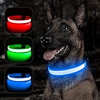 Vista 11 de BSEEN Collares iluminados para perros, collar recargable para cachorros, collar ajustable con brillo para perro, collar reflectante para mascotas