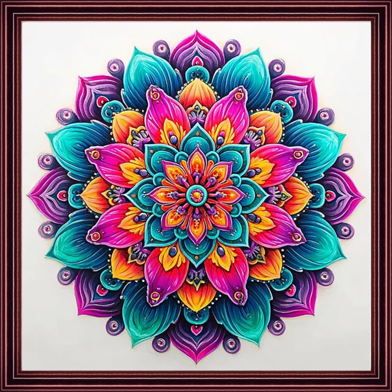 Fanxvivy Counted Cross Stitch Kits for Adults 11CT Unprinted Cross-Stitch Patterns Embroidery Kits Easy Cross Stitching Needlepoint Kits- Colorful Mandala 18x18 inch