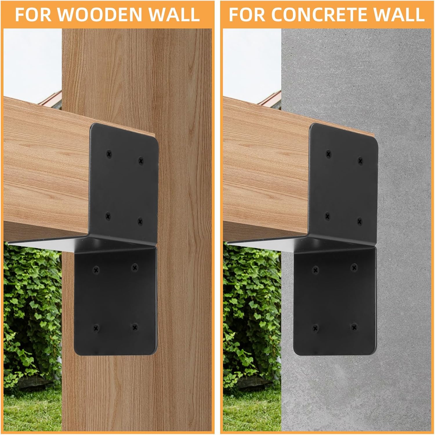 4 PCS Joist Anchor Connector Fit for 4x4 4×6 Wood Posts, Heavy Duty Joist Hangers Carbon Steel Mounting Brackets Support Bracket for Roofing Trusses to Beam Connector