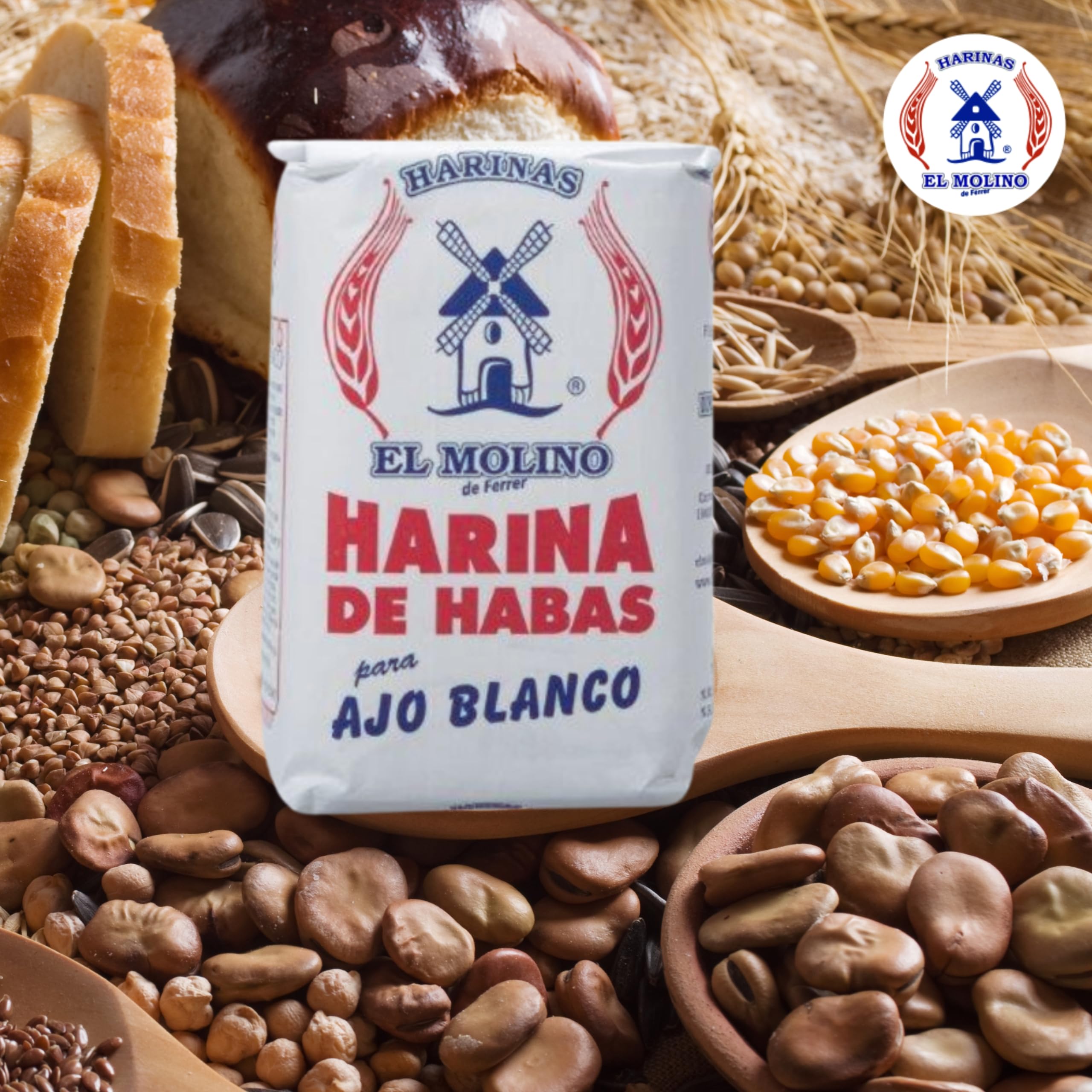 Harina de Habas Natural para Freír y Ajoblanco · El Molino 100% Legumbre · Bolsa 2Kg · Alta Proteína Vegetal