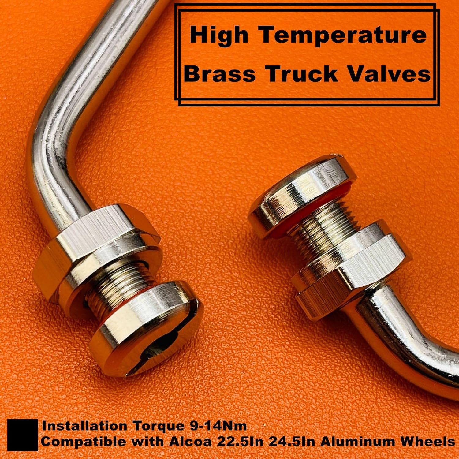 TR545D Truck Tire Valve Stems, 60 Degree Brass Valve Stems Compatible with Alcoa 22.5in 24.5in Aluminum Wheels 9.7mm Rim Hole (Pack of 10), Clamp-in Brass Valve Stem for Truck and Bus Tires