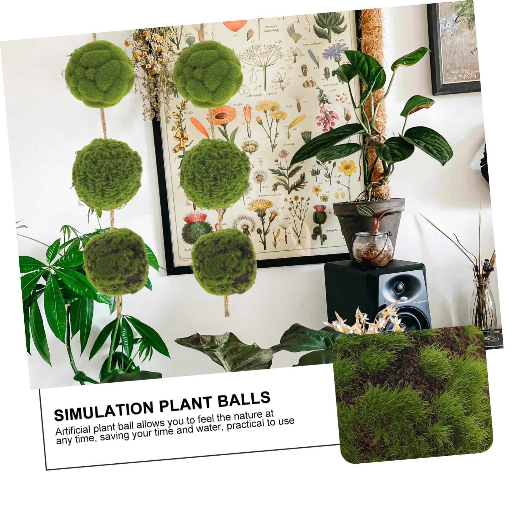 Alipis 9 Pz Palla Di Muschio Simulata Palline Decorative Di Muschio Alberi Topiari Finti Palla Topiaria Vegetale Artificiale Palline Di Muschio Naturale Pianta Da Green Schiuma