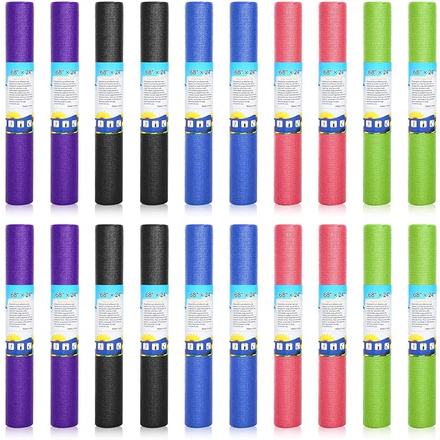 Yilloog 20 Pcs Yoga Mat Non Slip Exercise Workout Mat with Strap for Women Gym Fitness Home Supplies