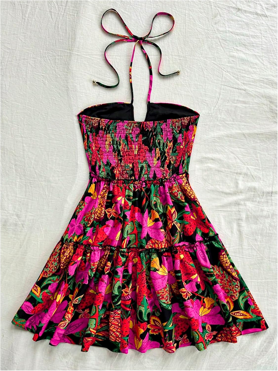 Floerns Women's Floral Sleeveless Halter Dress Milkmaid Flare Hem Boho Dress - Image 2