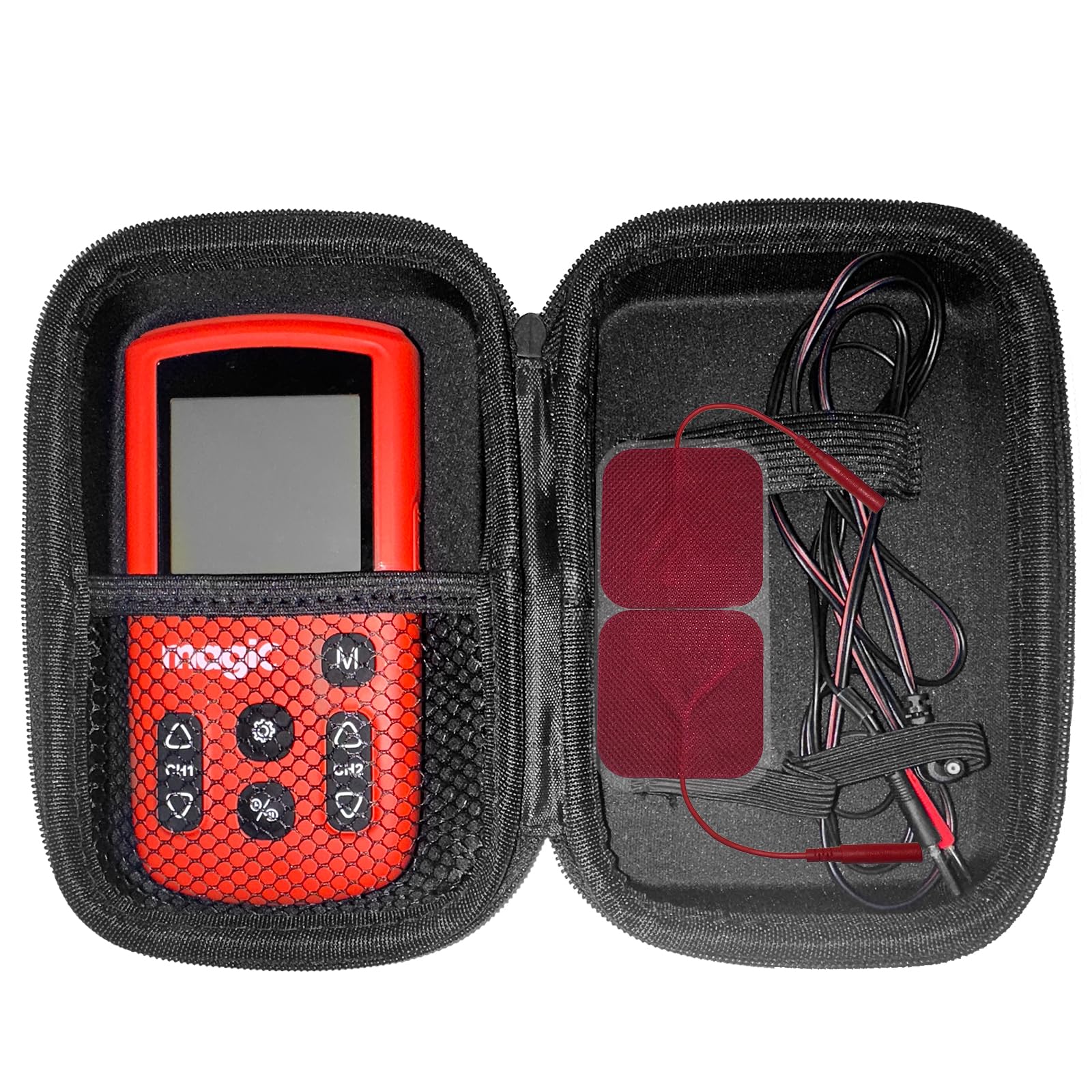 Professional Hard EVA Carrying Case - Travel Case for Nicwell Care Tens Unit, Shockproof & Waterproof Light Weight Carrying Case Protective for Tens Accessories Storage Travel (Case Only), Black